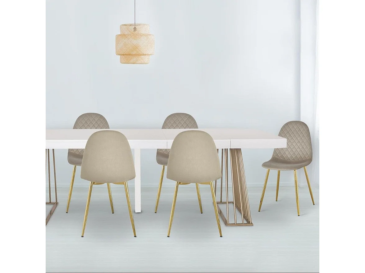 Lot de 4 Chaises en Velours "Waynor" 87cm Taupe