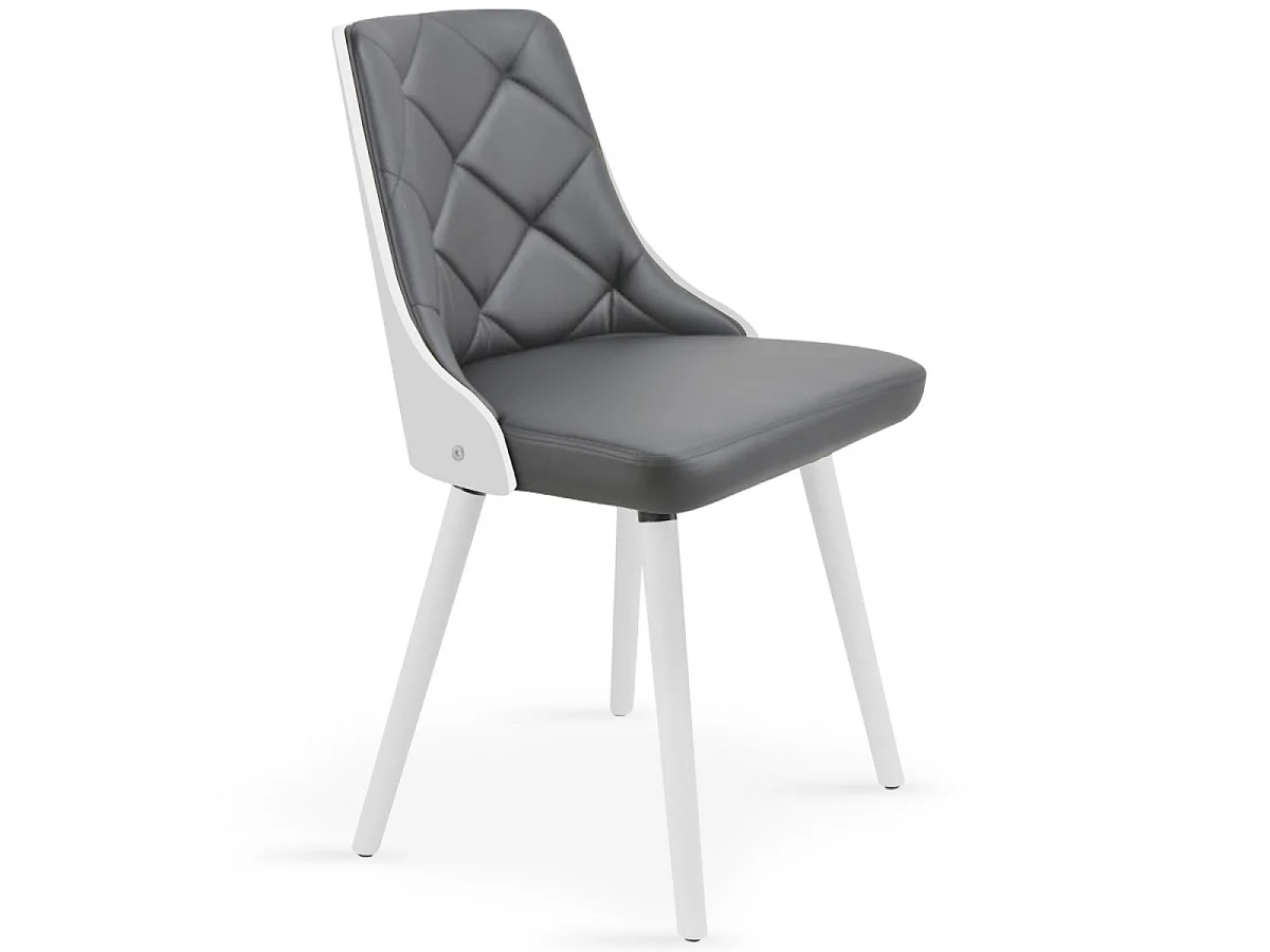 Lot de 2 Chaises Scandinave "Cargo" 79cm Gris & Blanc