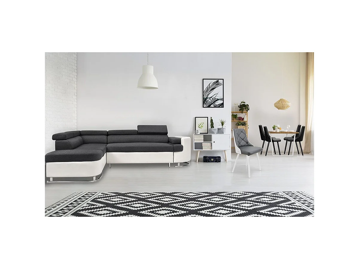Lot de 2 Chaises Scandinave "Cargo" 79cm Gris & Blanc
