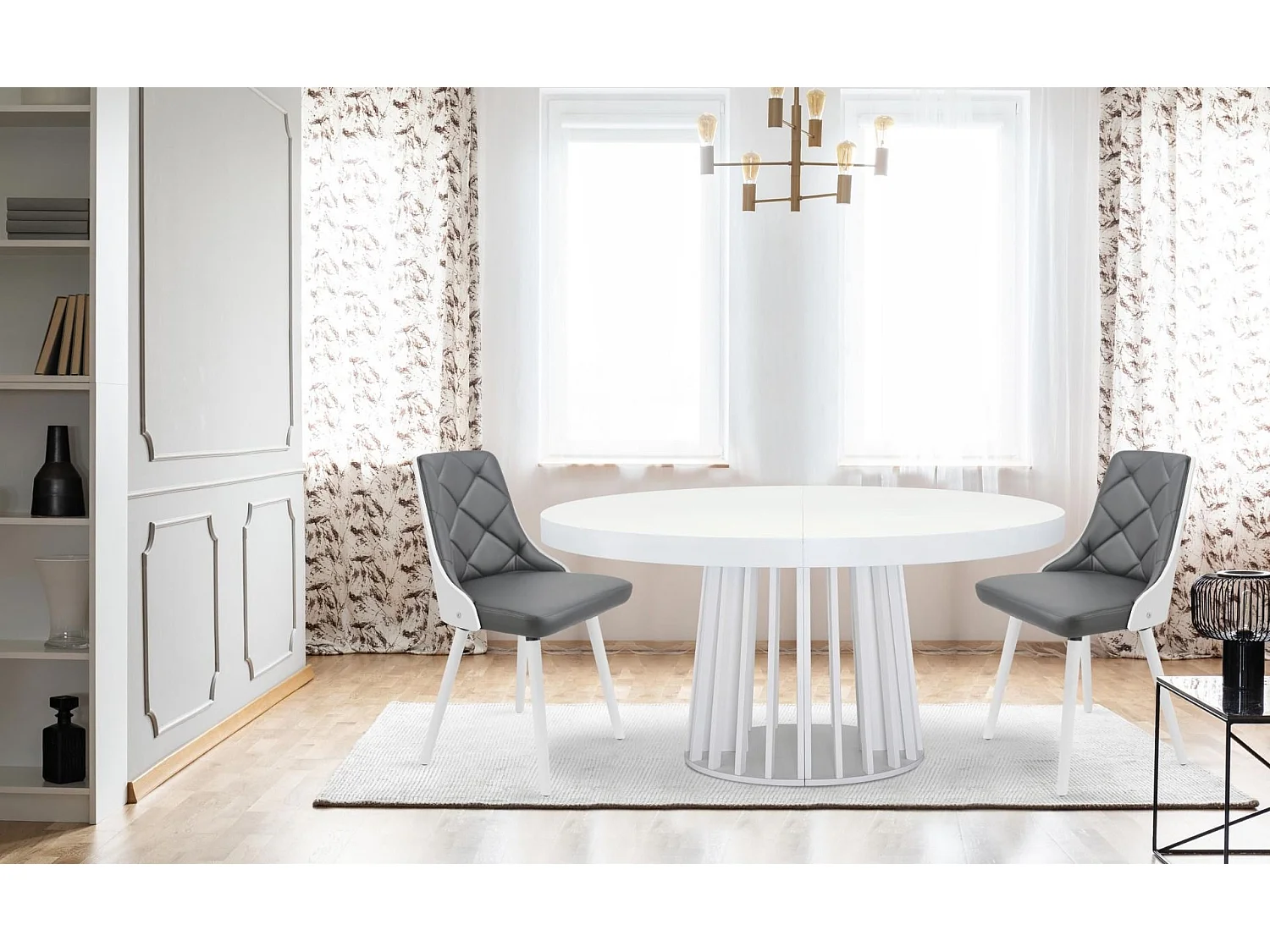 Lot de 2 Chaises Scandinave "Cargo" 79cm Gris & Blanc