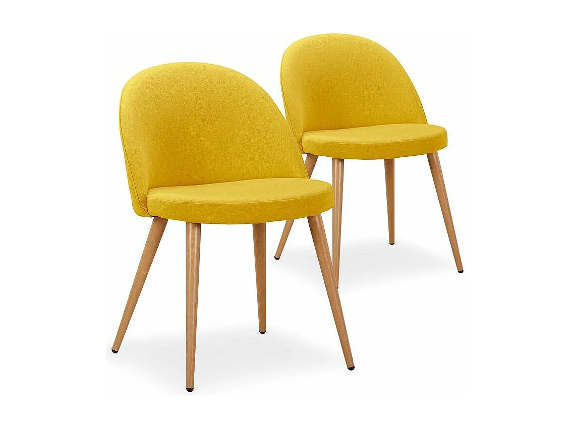 Lot de 2 Chaises Scandinaves "Morro" 78cm Jaune