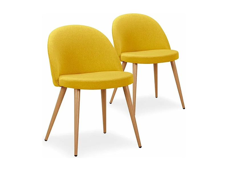 Lot de 2 Chaises Scandinaves "Morro" 78cm Jaune