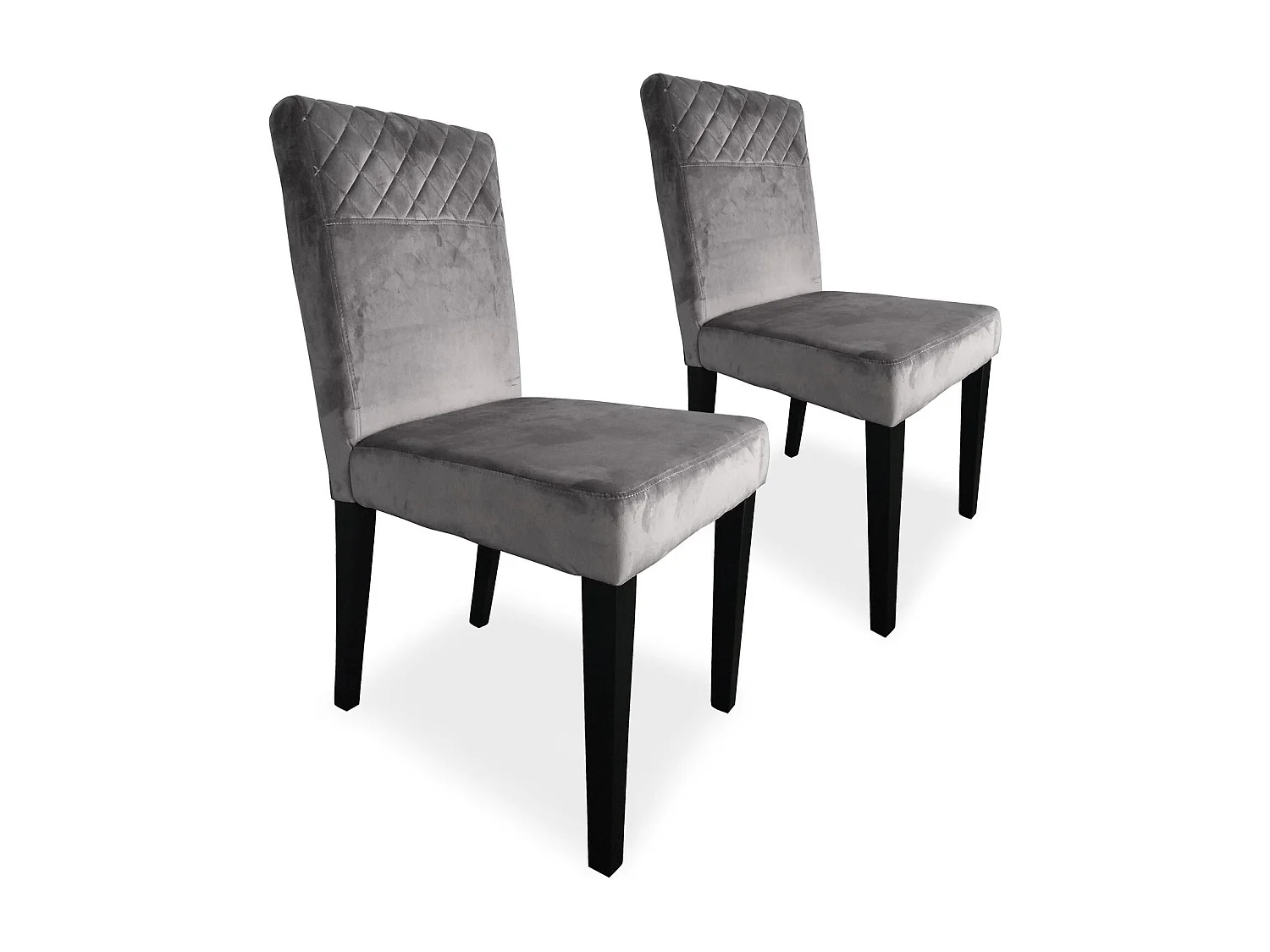 Lot de 2 Chaises Velours "Pipam" 82cm Argent