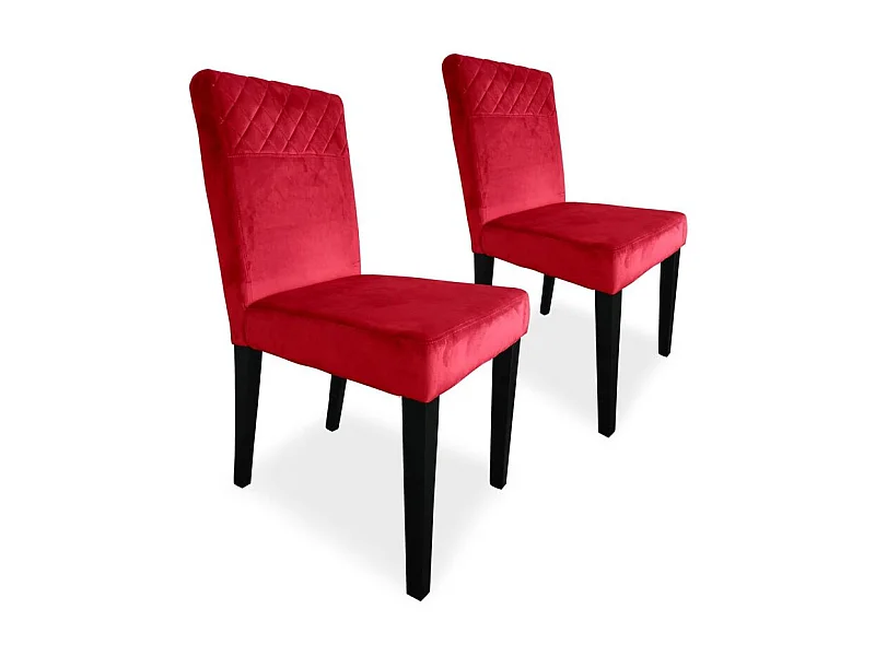 Lot de 2 Chaises Velours "Pipam" 82cm Rouge