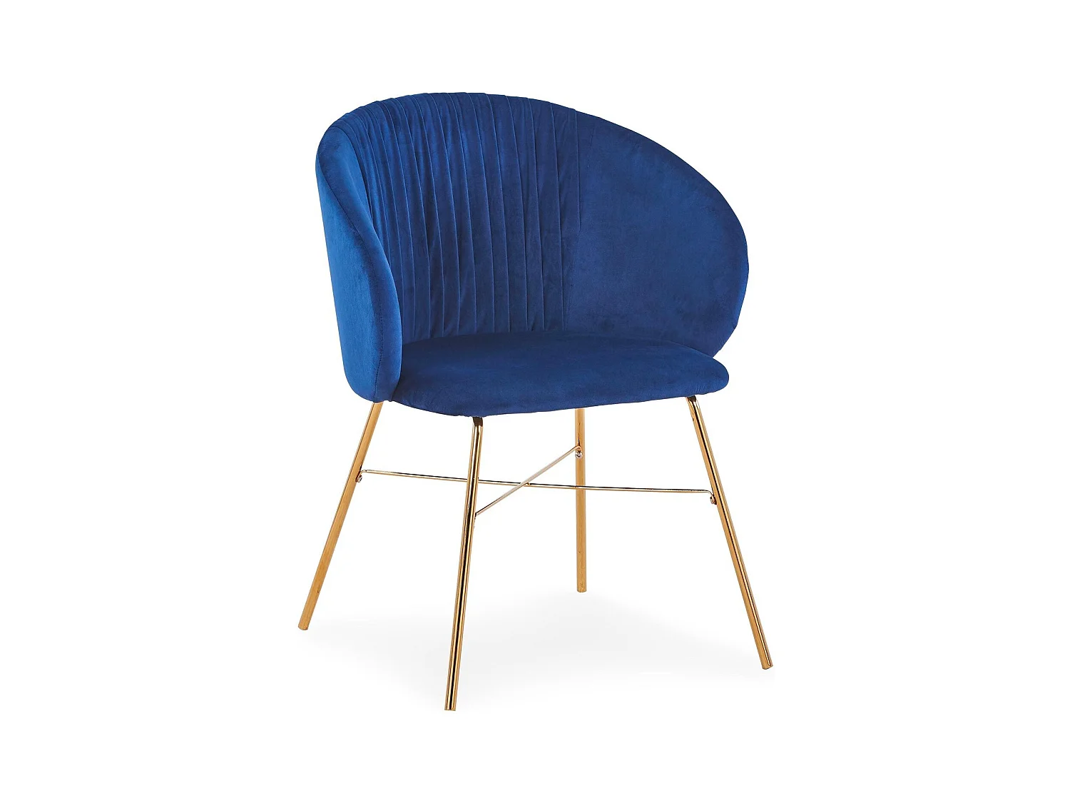 Chaise Design en Velours "Kanye" 80cm Bleu