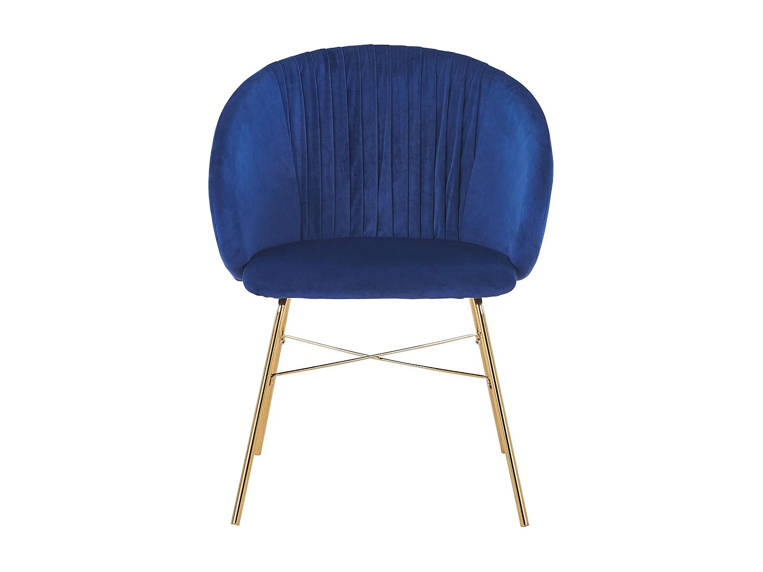 Chaise Design en Velours "Kanye" 80cm Bleu