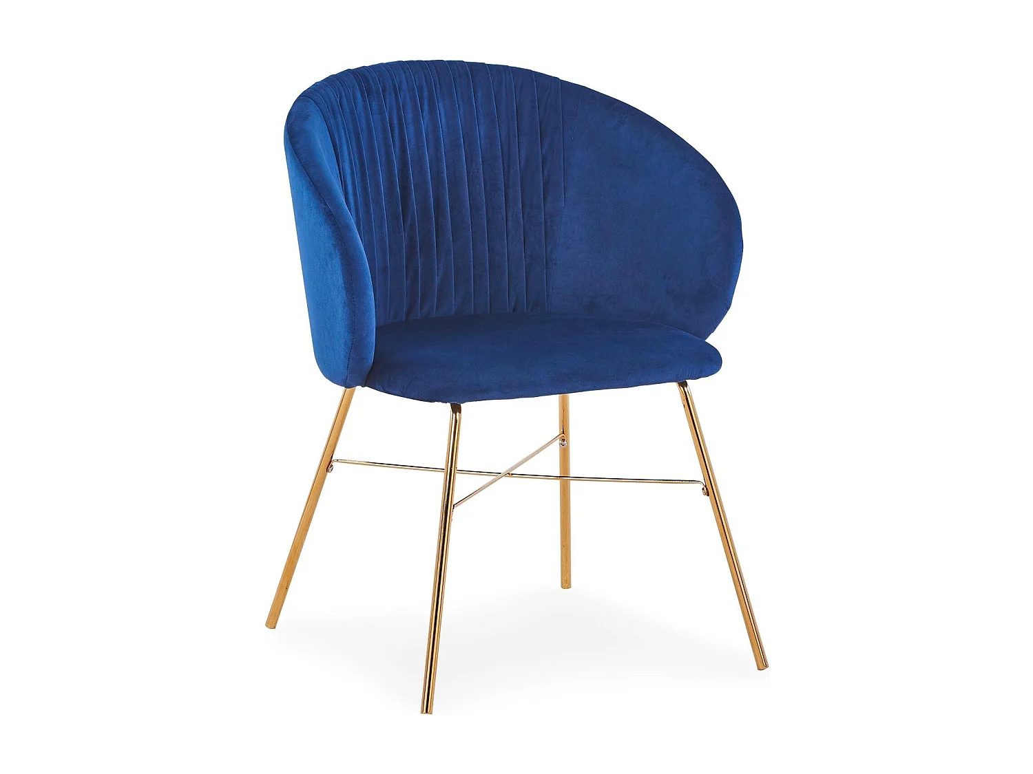 Chaise Design en Velours "Kanye" 80cm Bleu
