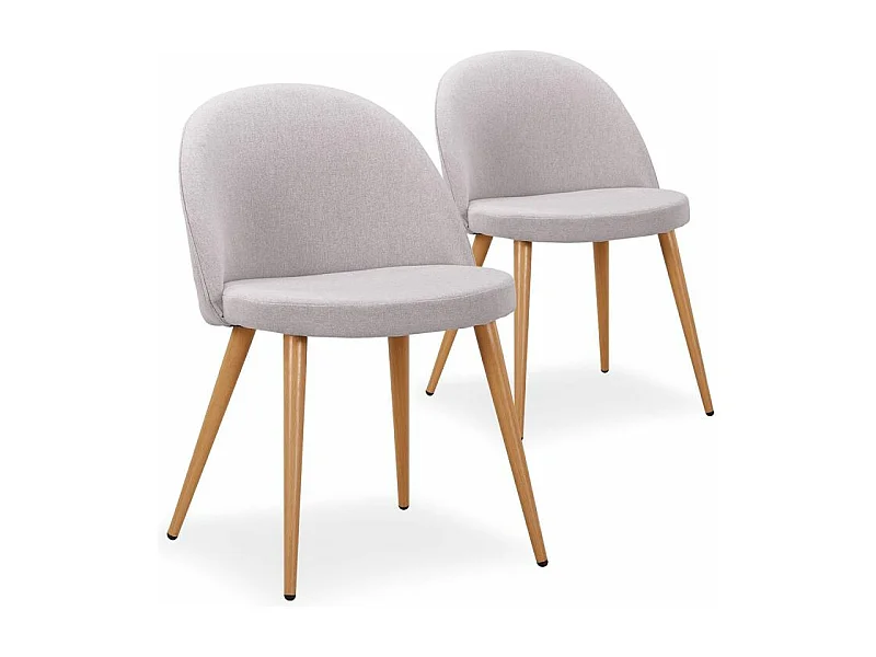 Lot de 2 Chaises Scandinaves "Morro" 78cm Gris Clair