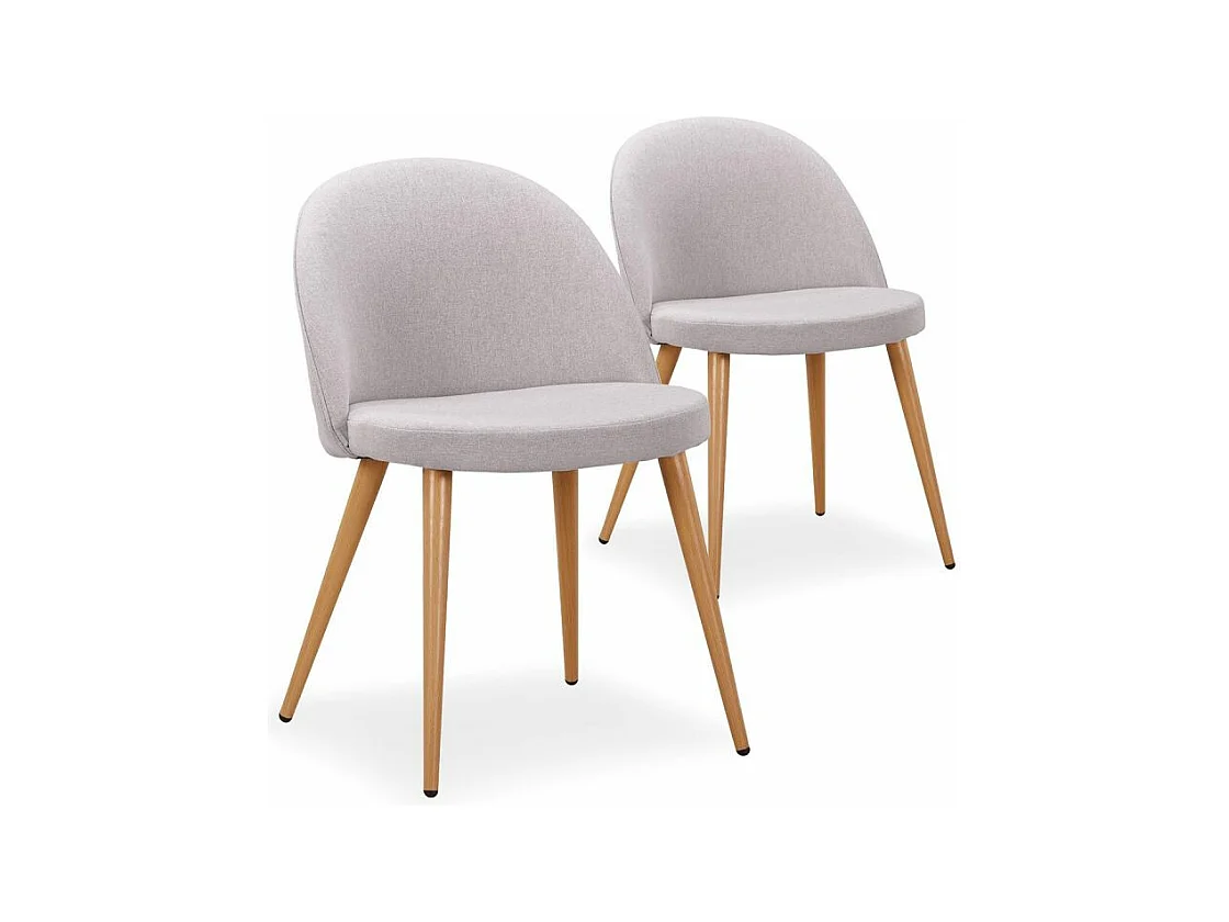 Lot de 2 Chaises Scandinaves "Morro" 78cm Gris Clair