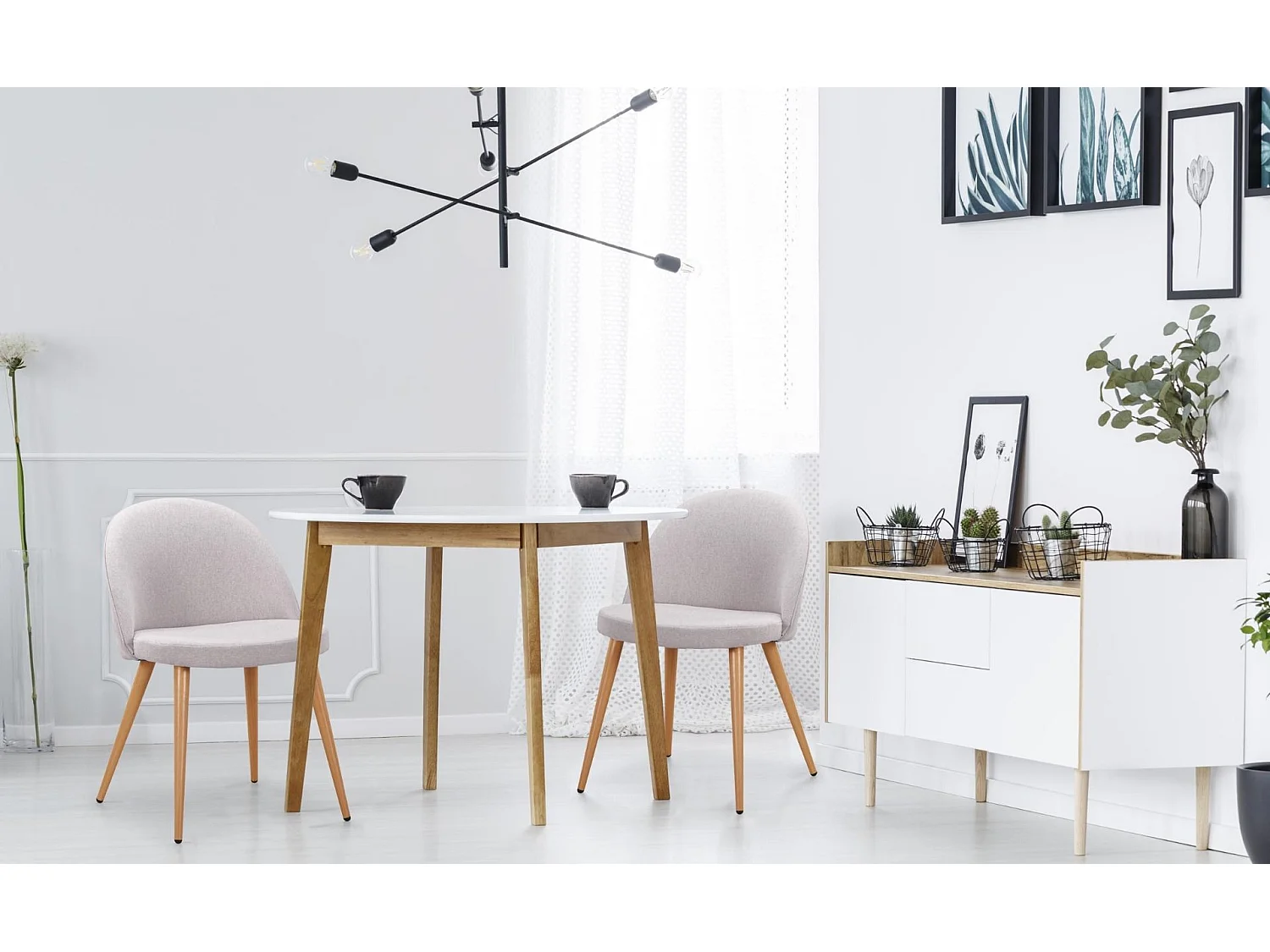 Lot de 2 Chaises Scandinaves "Morro" 78cm Gris Clair