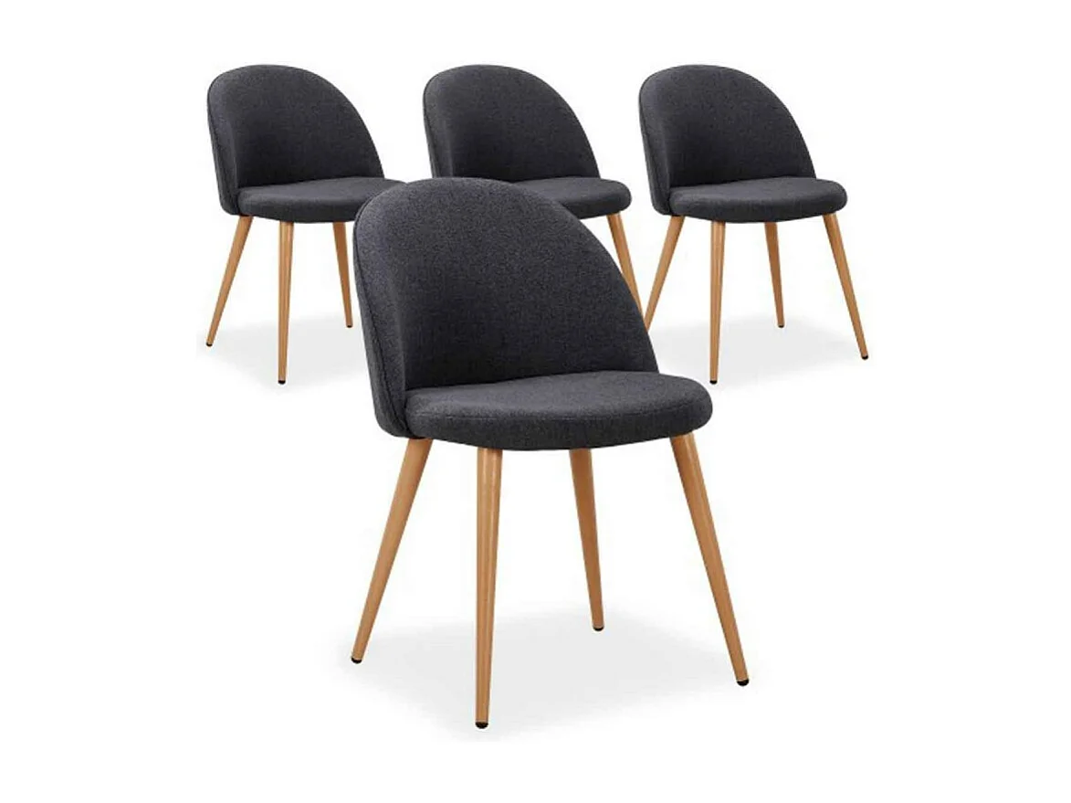 Lot de 4 Chaises Design "Morro" 75cm Gris Foncé