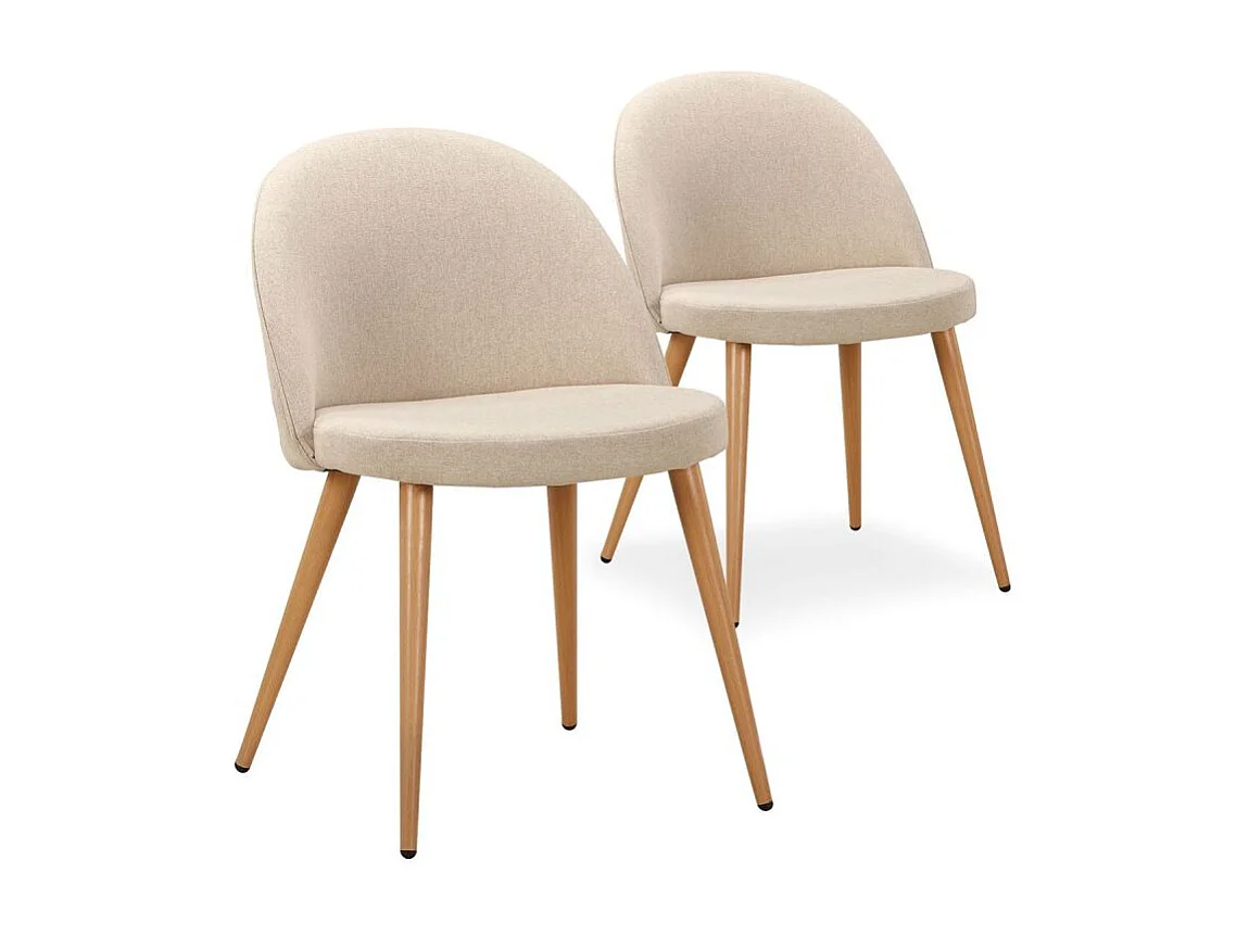Lot de 2 Chaises Scandinaves "Morro" 78cm Beige