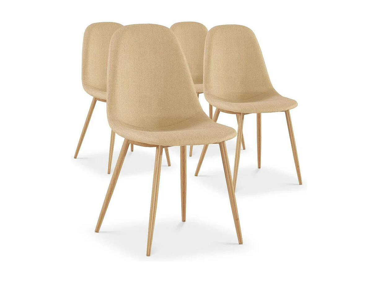 Lot de 4 Chaises Scandinave "Bonnie" 87cm Beige