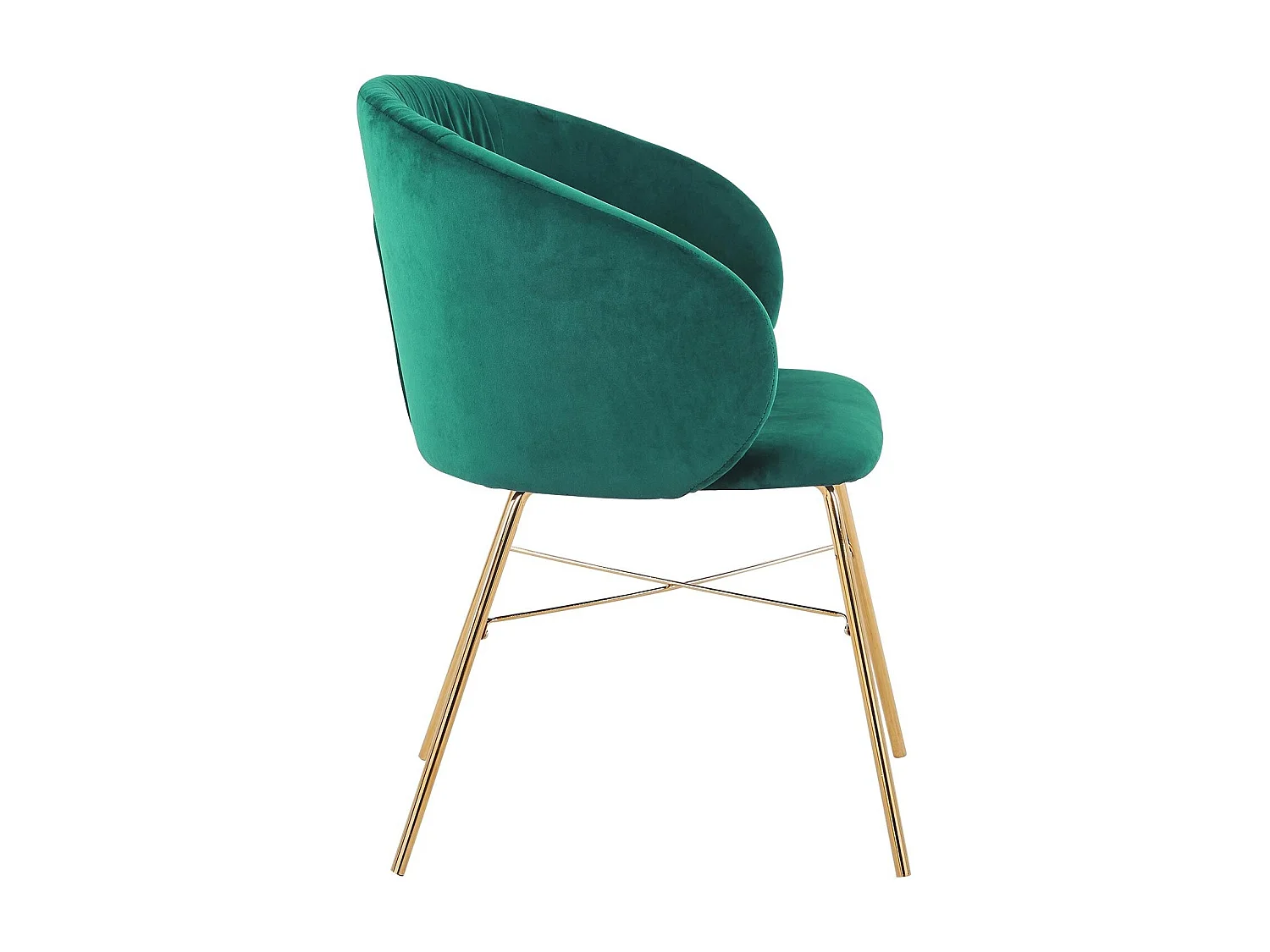 Chaise Design en Velours "Kanye" 80cm Vert
