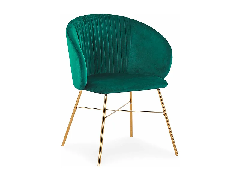 Chaise Design en Velours "Kanye" 80cm Vert