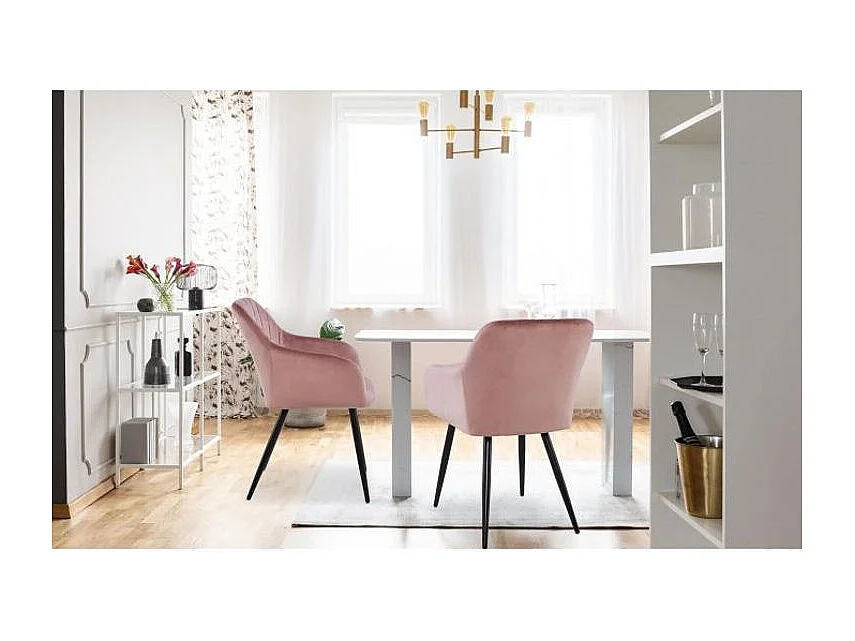 Lot de 2 Chaises Velours "Ariette" 83cm Gris