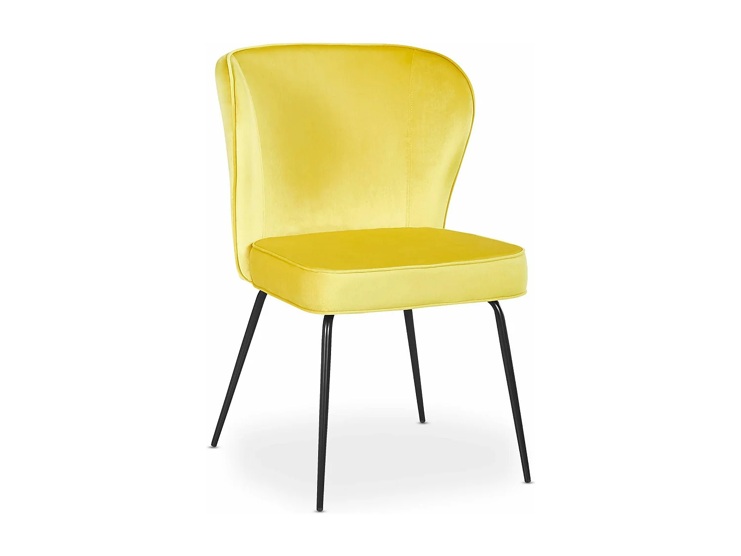 Lot de 2 Chaises Velours Design "Elsa" 79cm Jaune