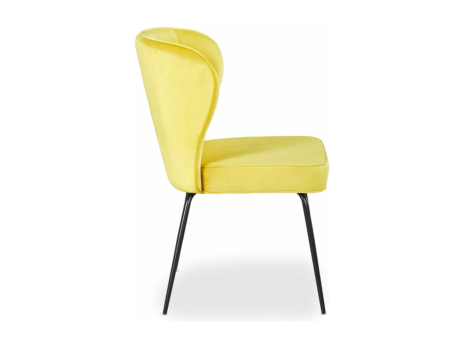 Lot de 2 Chaises Velours Design "Elsa" 79cm Jaune