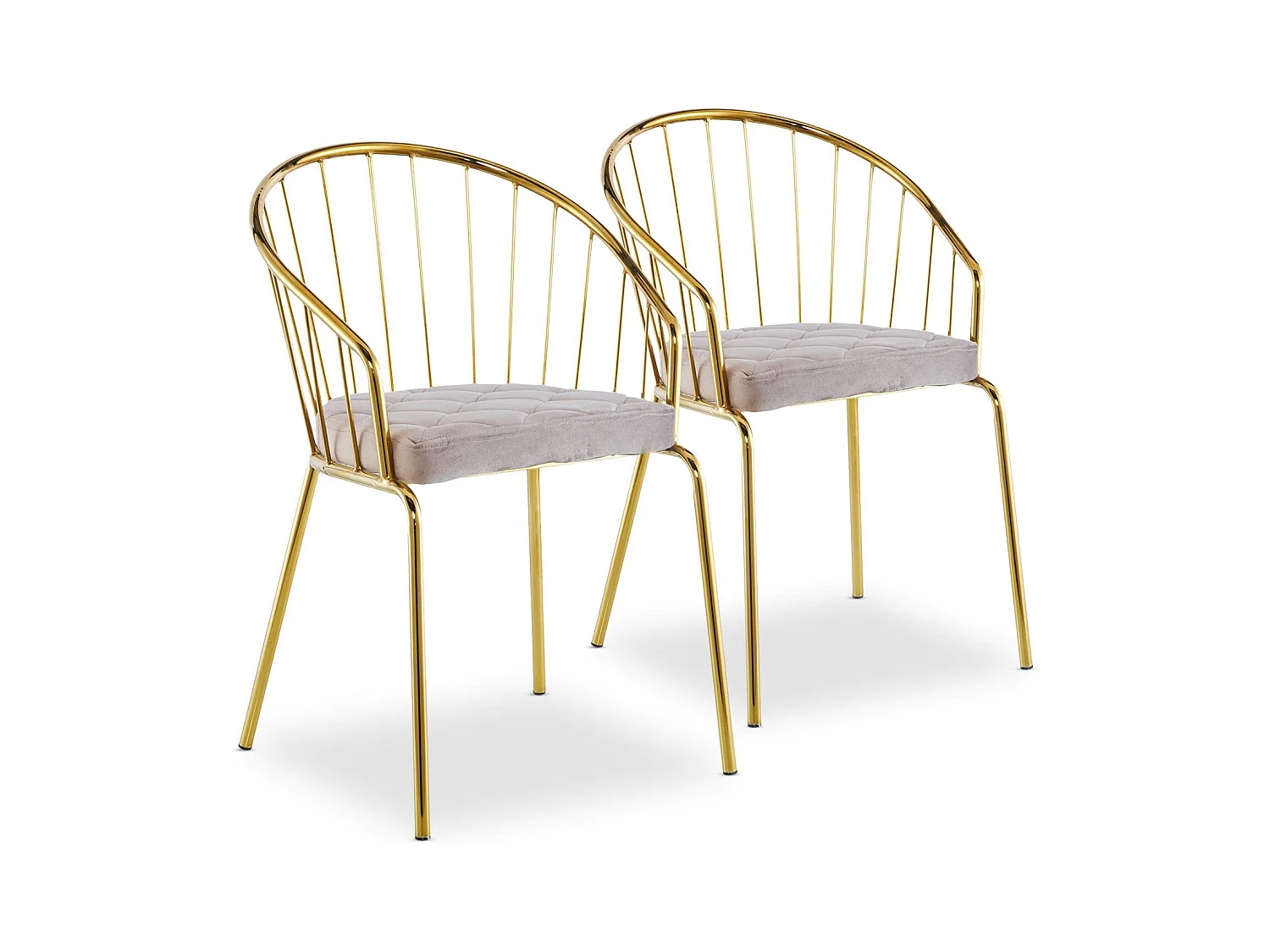 Lot de 2 chaises/fauteuils Eventille Velours Taupe