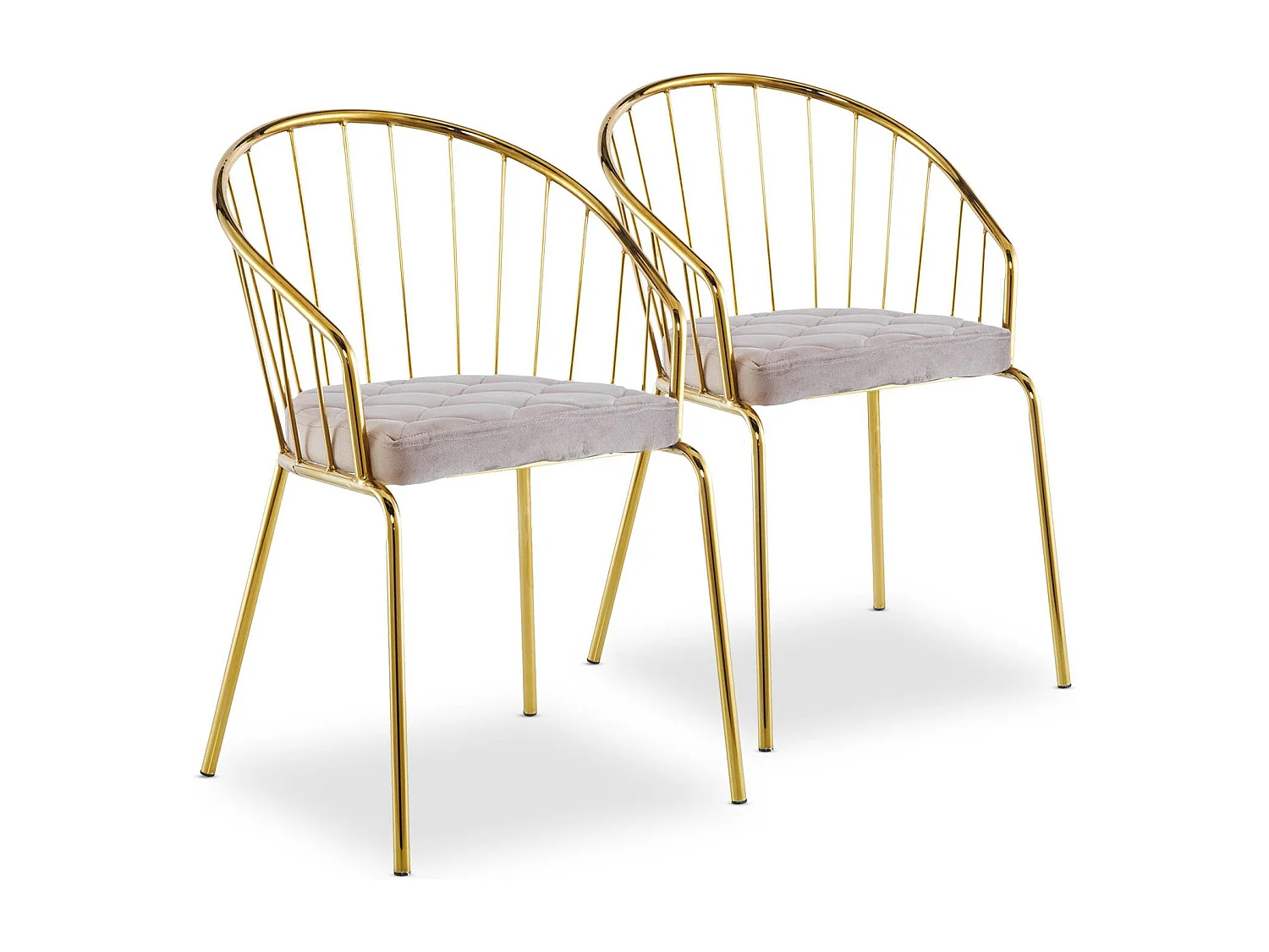 Lot de 2 chaises/fauteuils Eventille Velours Taupe