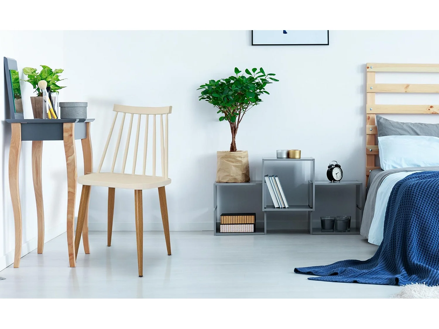 Lot de 2 Chaises Scandinaves "Estelle" 77cm Beige