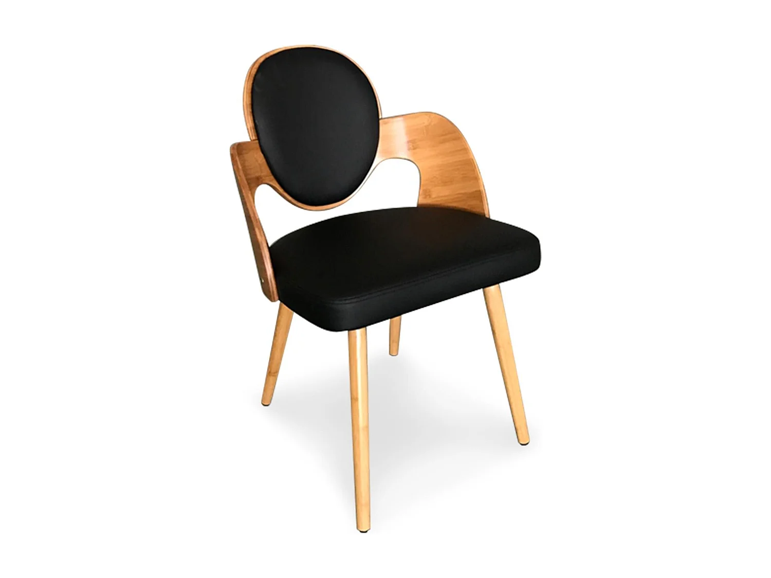 Lot de 2 chaises scandinaves Galway Bois Naturel et Noir