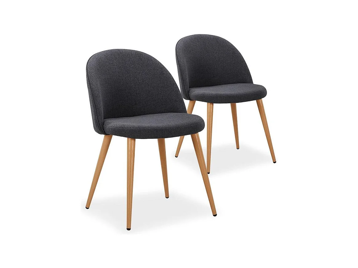 Lot de 2 Chaises Scandinaves "Morro" 78cm Gris Foncé