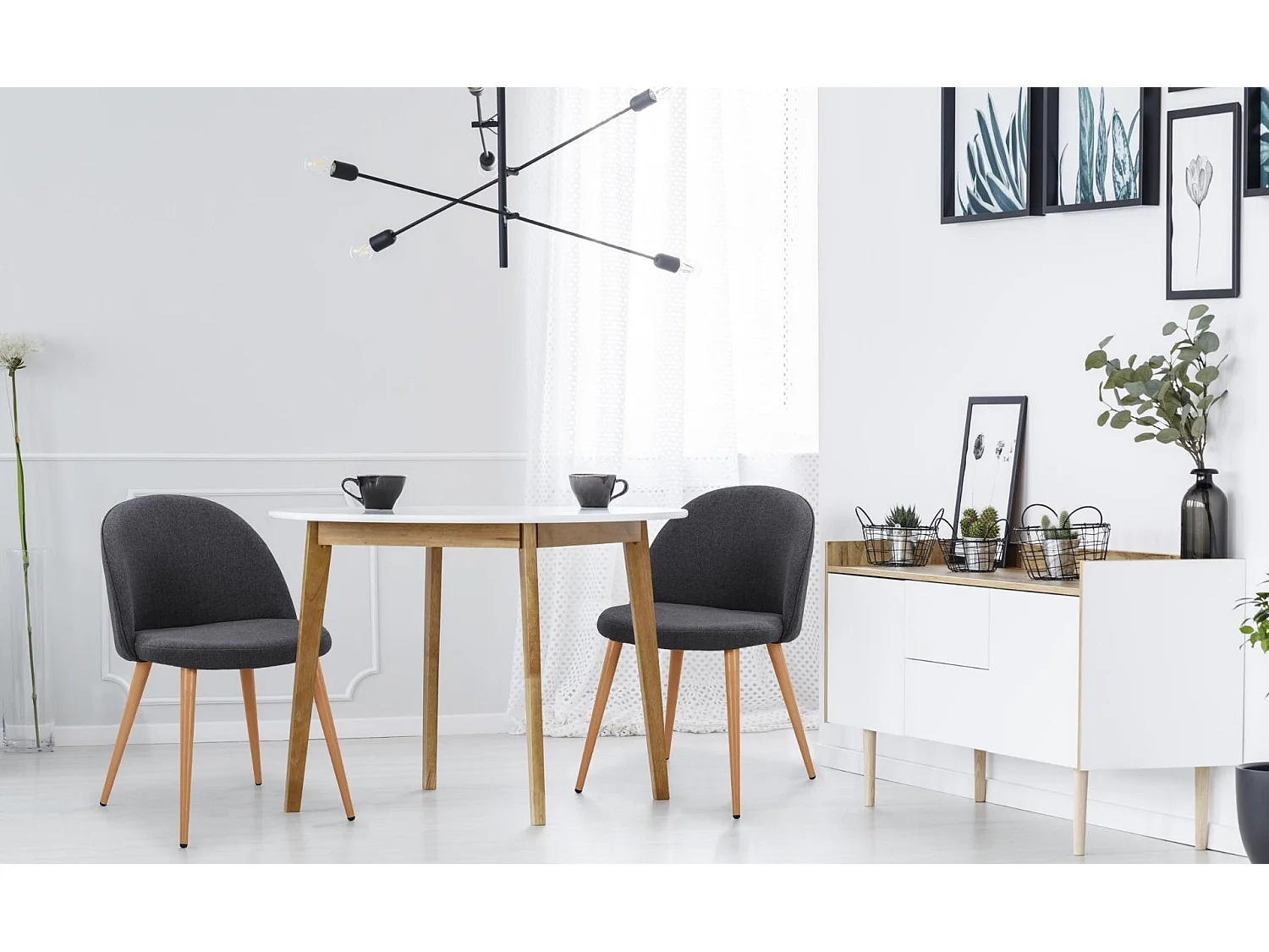 Lot de 2 Chaises Scandinaves "Morro" 78cm Gris Foncé