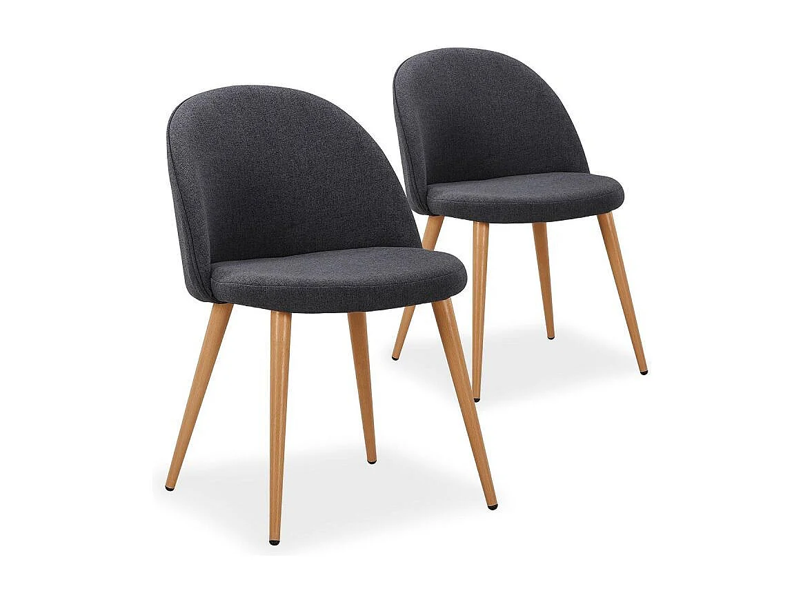 Lot de 2 Chaises Scandinaves "Morro" 78cm Gris Foncé
