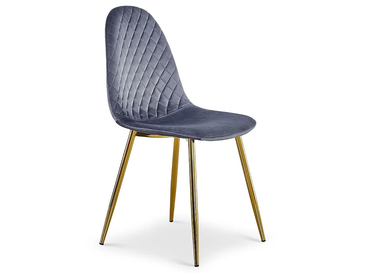 Lot de 4 Chaises en Velours "Waynor" 87cm Argent