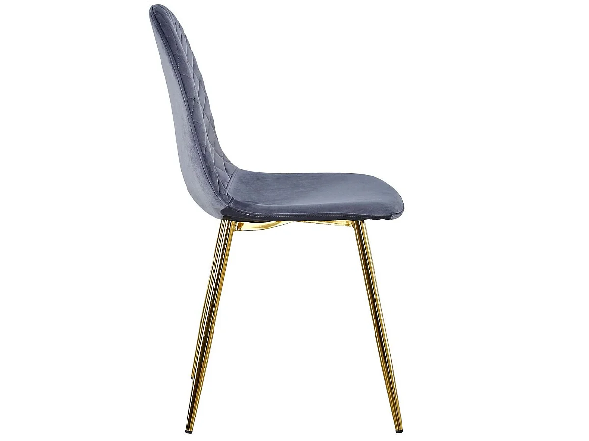 Lot de 4 Chaises en Velours "Waynor" 87cm Argent