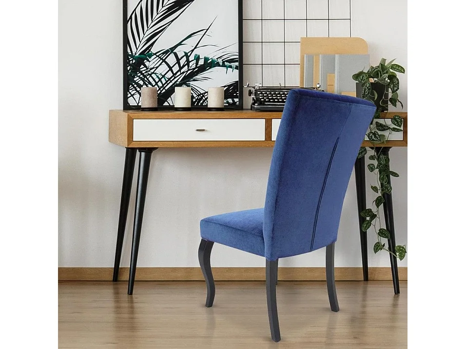 Lot de 2 Chaises Design Velours "Lucky" 106cm Bleu