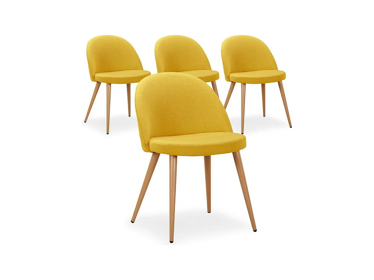 Lot de 4 Chaises Design "Morro" 75cm Jaune