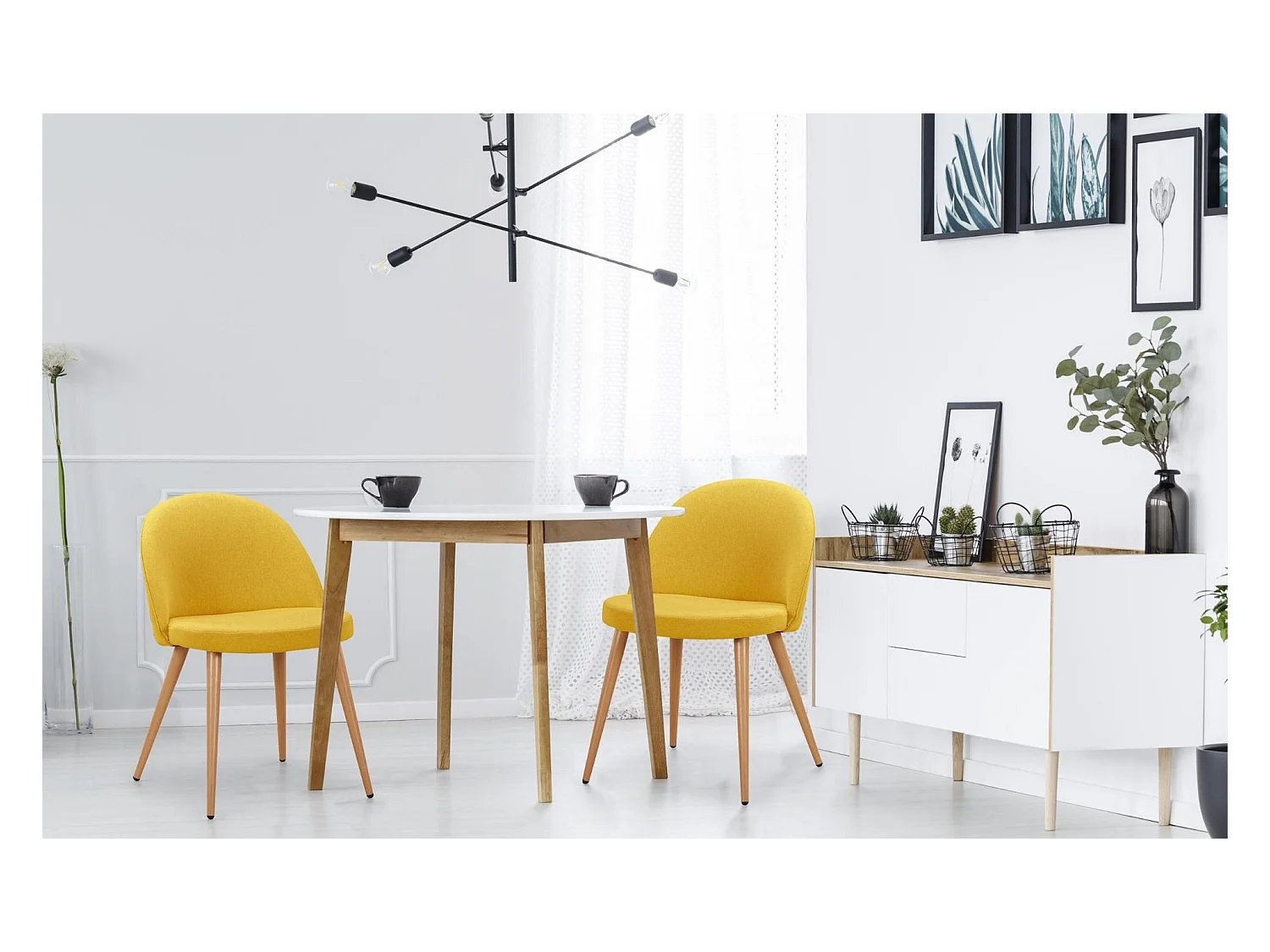 Lot de 4 Chaises Design "Morro" 75cm Jaune