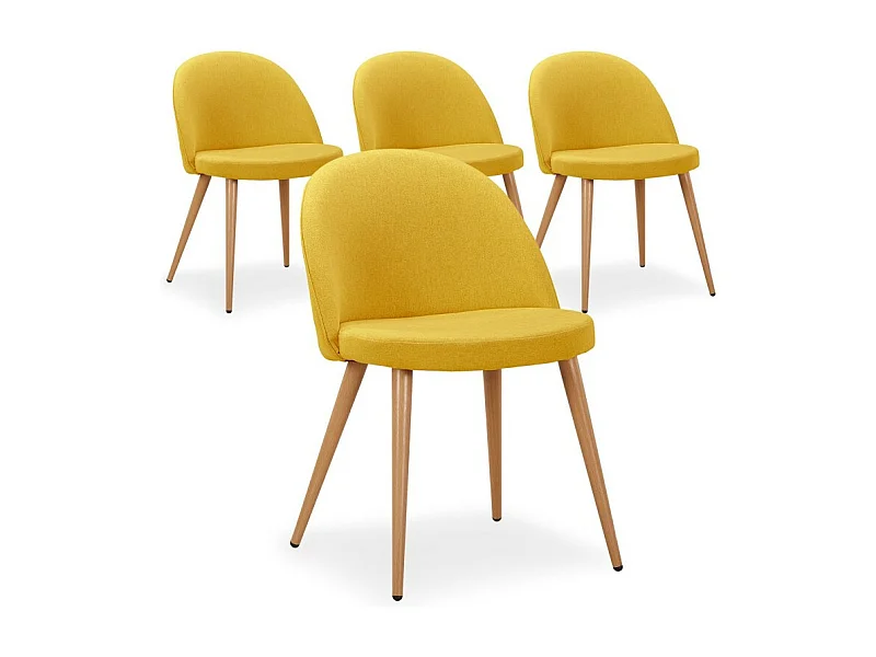 Lot de 4 Chaises Design "Morro" 75cm Jaune