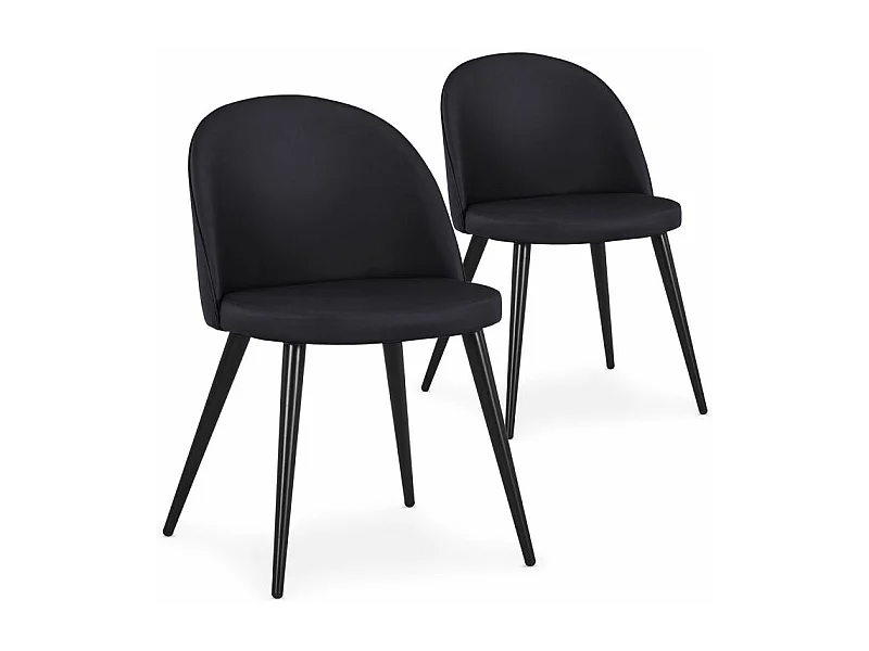 Lot de 2 Chaises Scandinaves "Morro" 78cm Noir