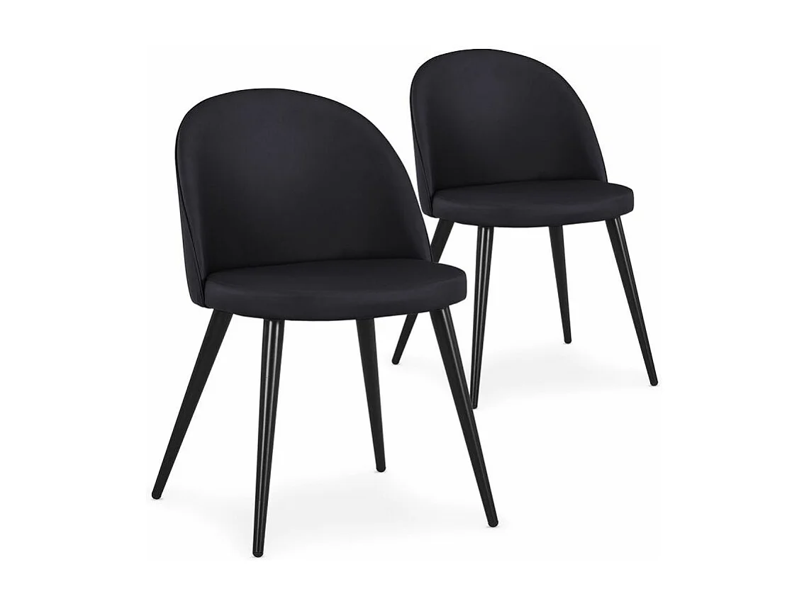 Lot de 2 Chaises Scandinaves "Morro" 78cm Noir