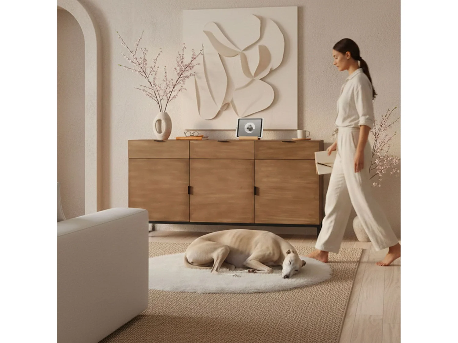 Buffet 3 Portes & 3 Tiroirs "Bolta" 150cm Naturel