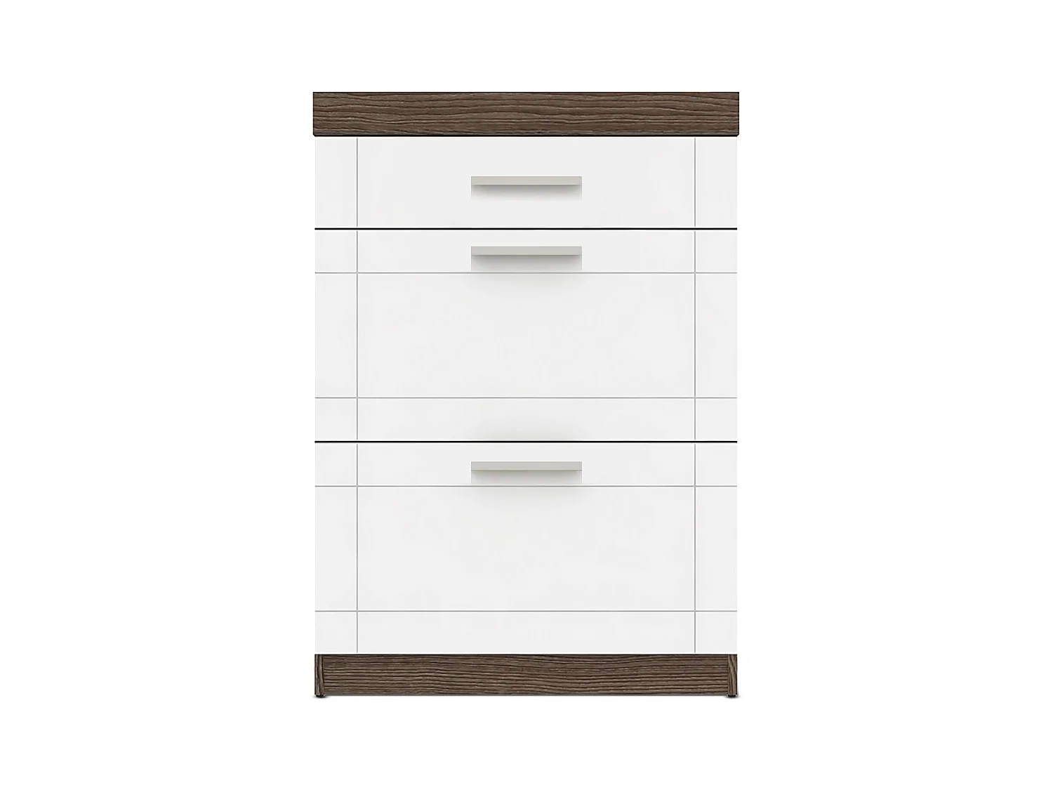 Buffet 1 Tiroir "Tenya" 100cm Chêne Foncé & Blanc