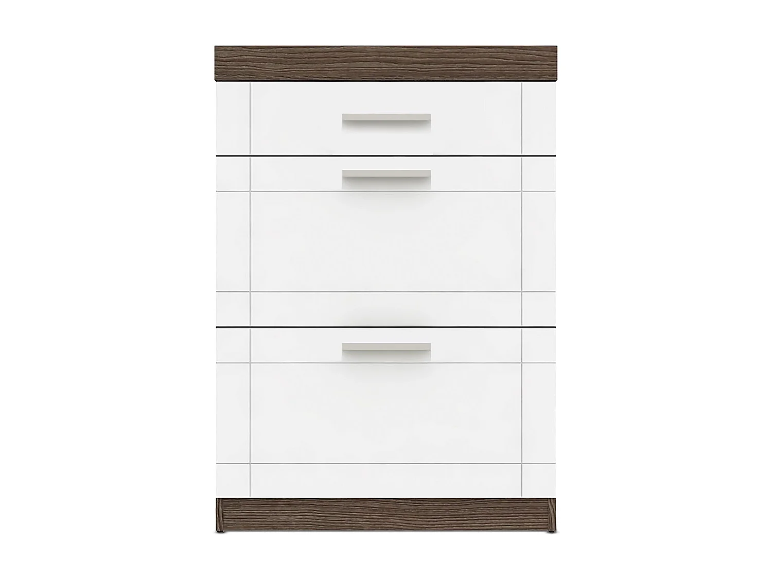 Buffet 1 Tiroir "Tenya" 100cm Chêne Foncé & Blanc