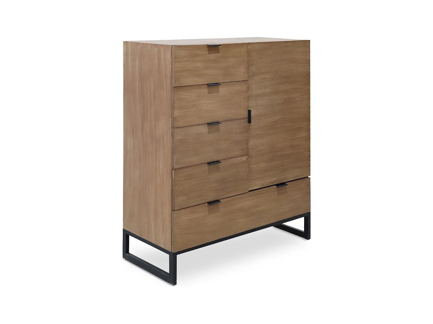 Buffet 4 Tiroirs & 1 Porte "Bolta" 112cm Naturel