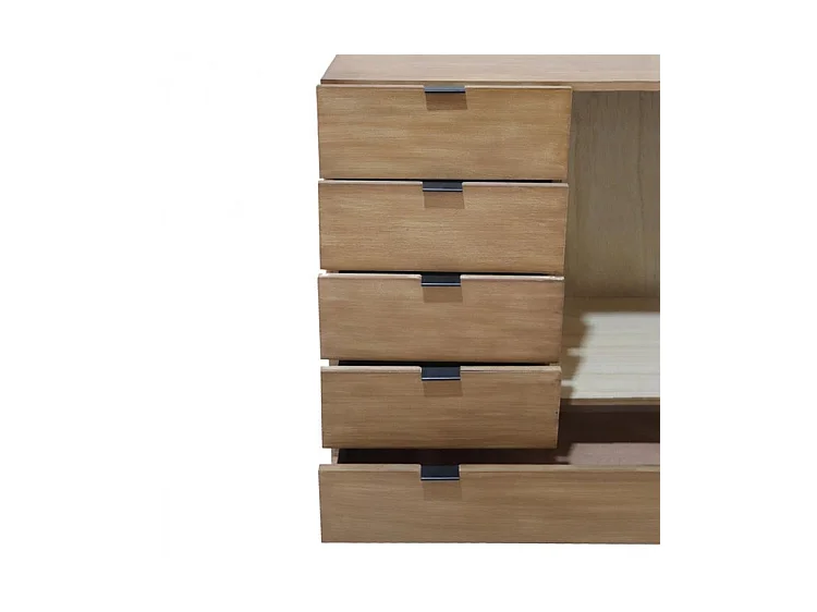 Buffet 4 Tiroirs & 1 Porte "Bolta" 112cm Naturel