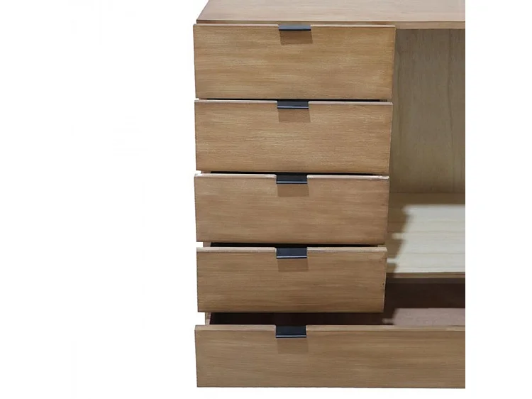 Mobile Buffet Panara alta 4 cassetti e 1 anta legno in rovere chiaro