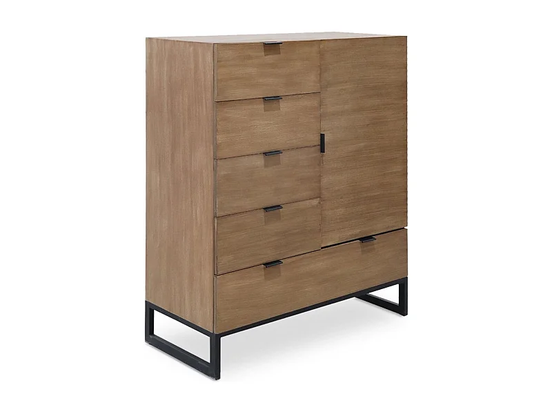 Buffet 4 Tiroirs & 1 Porte "Bolta" 112cm Naturel