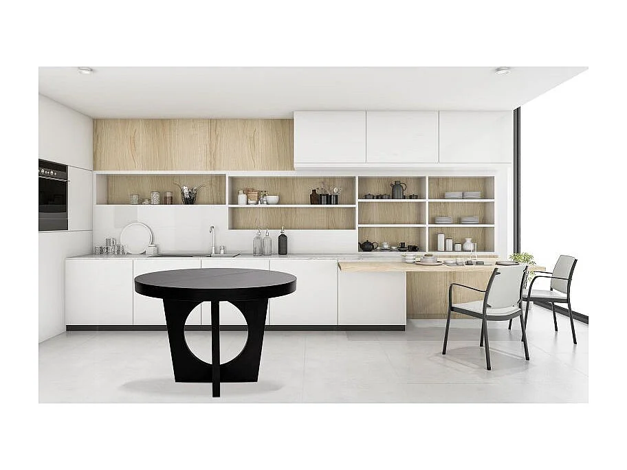 Table de Repas Extensible "Kapy" 110-260cm Noir