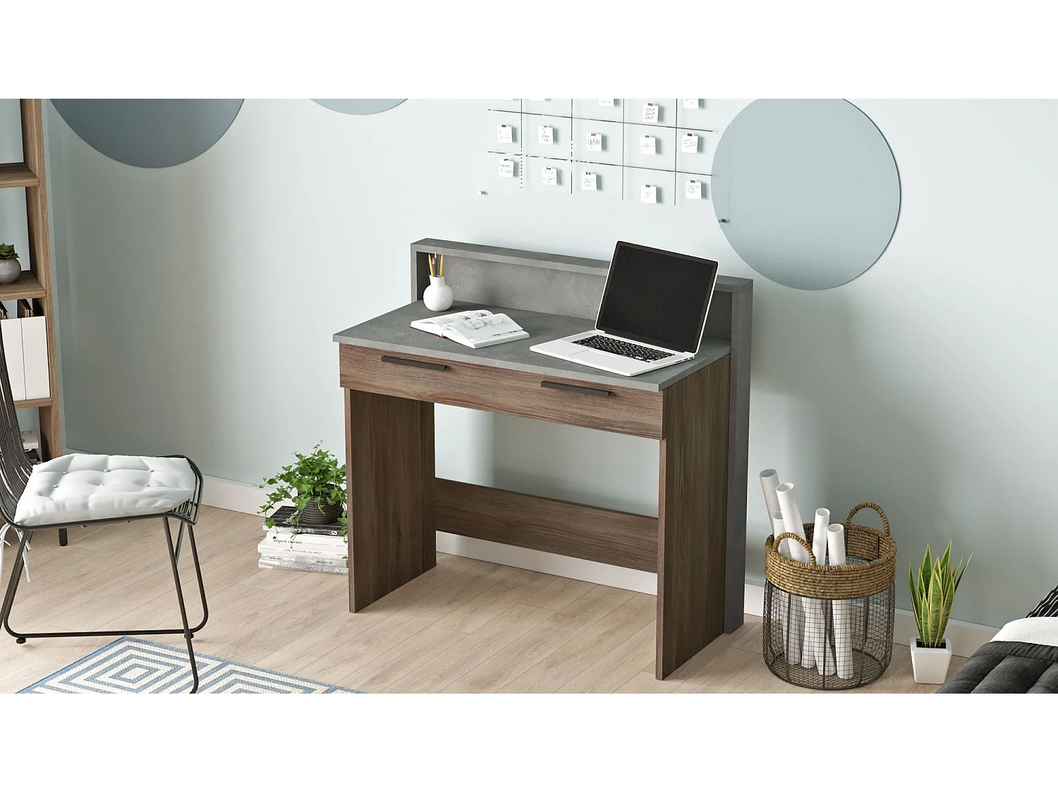 Table à Manger Extensible "Régina" 90-180cm Noir