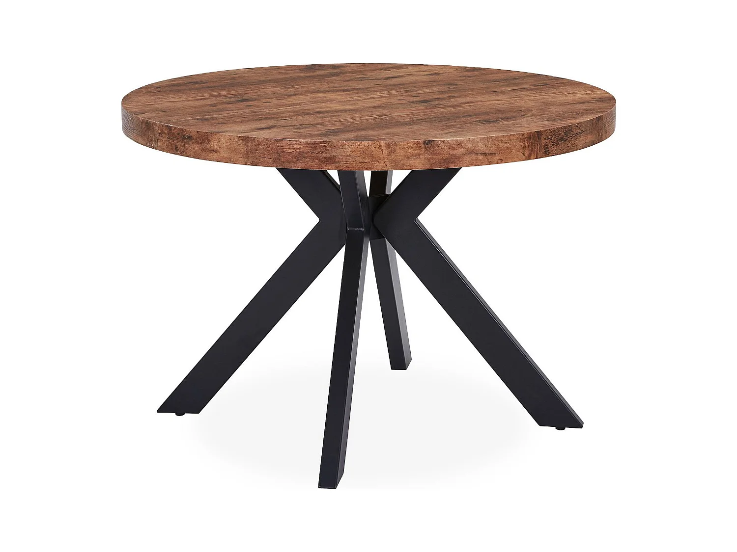 Table Ronde Extensible "Zefane" 110-260cm Noir & Noyer