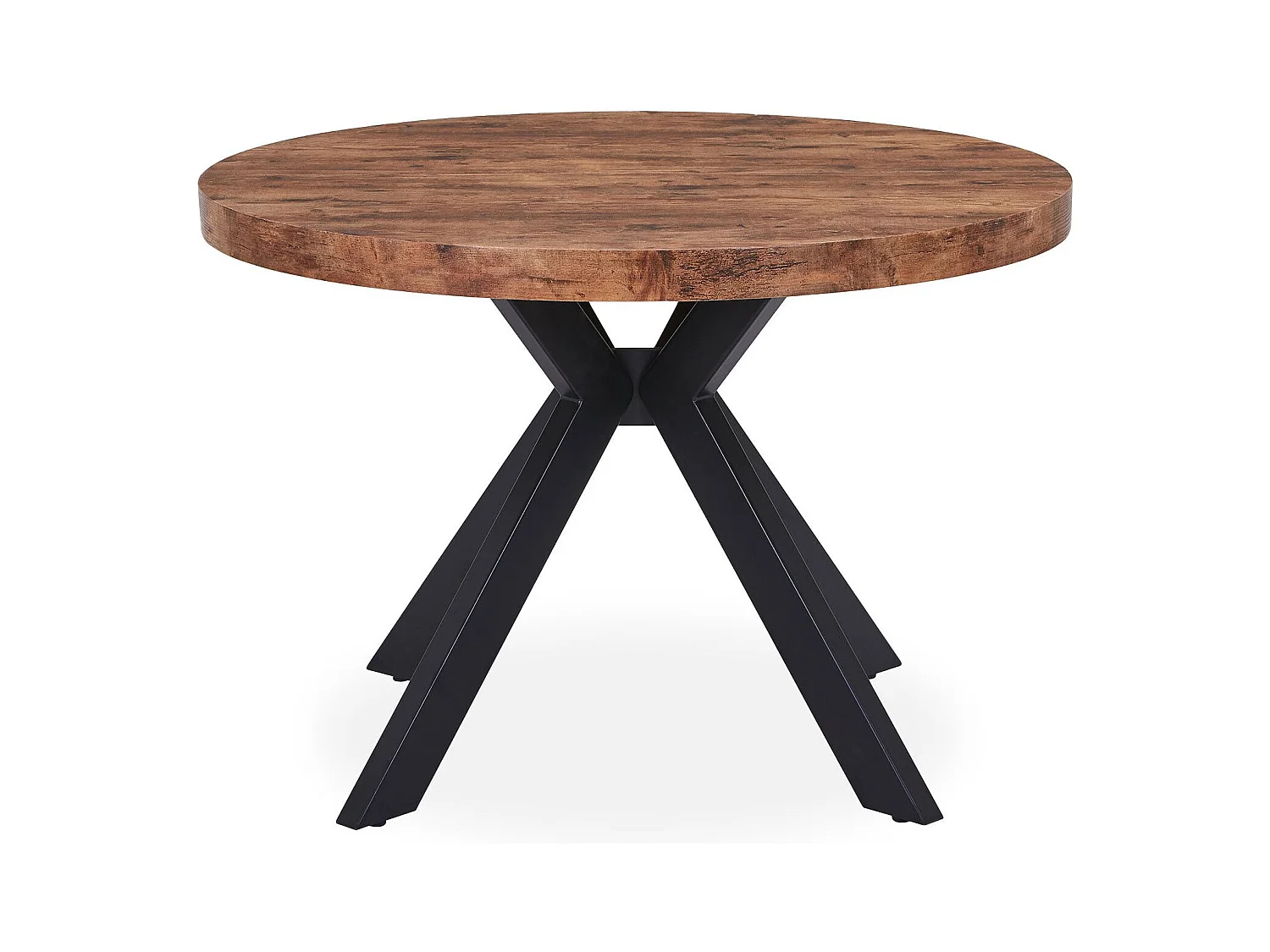 Table Ronde Extensible "Zefane" 110-260cm Noir & Noyer