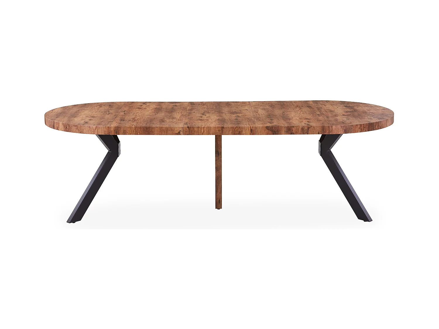 Table Ronde Extensible "Zefane" 110-260cm Noir & Noyer