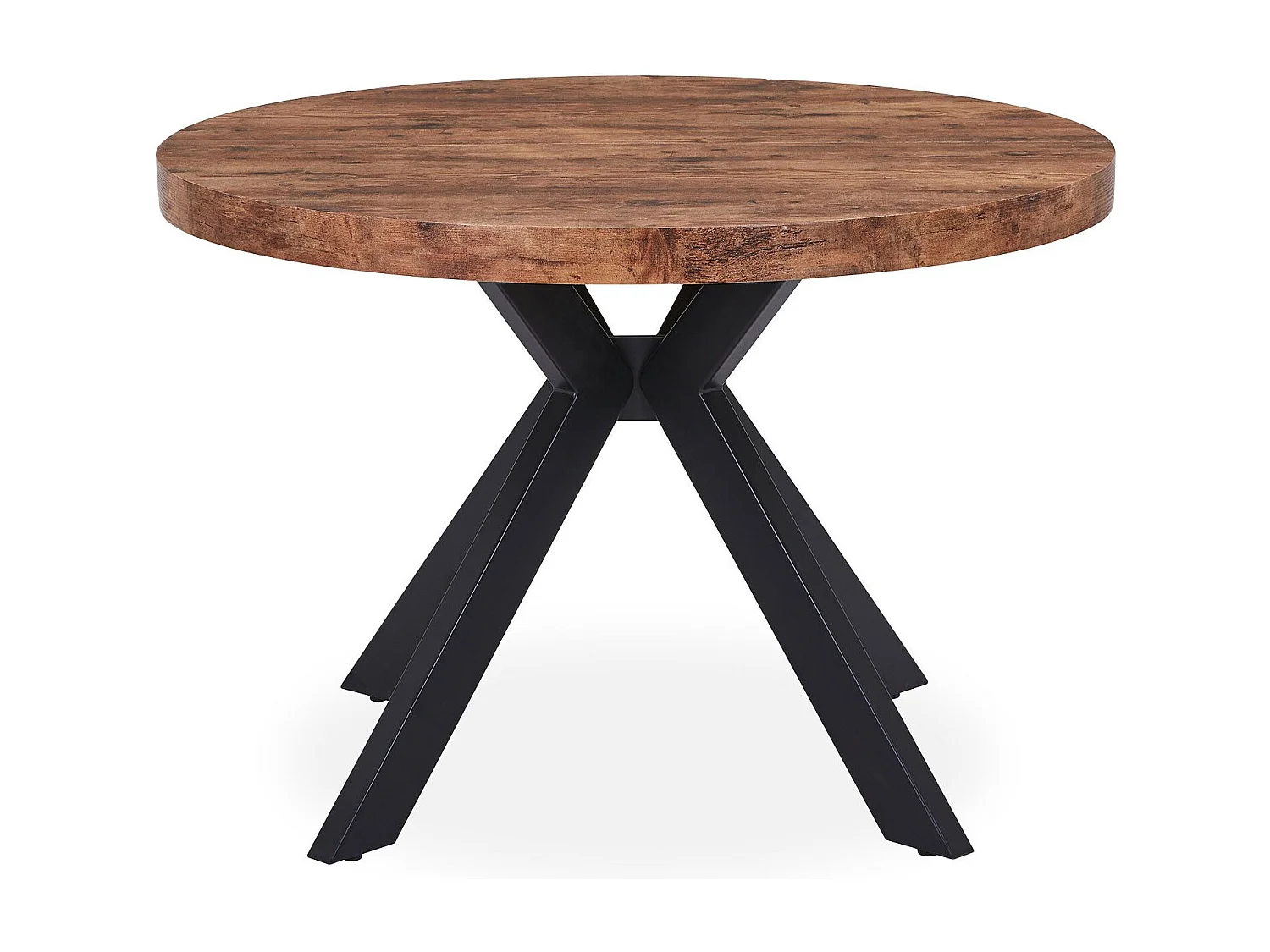 Table Ronde Extensible "Zefane" 110-260cm Noir & Noyer